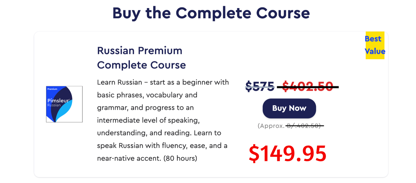 Pimsleur Russian Levels 1-5 Comprehensive AUDIO SET 150 Lessons 75+ Hours Audio Course