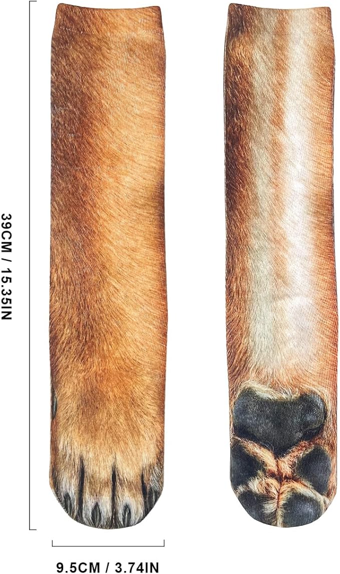 Animal Paws Dog Socks - Funny 3D Animal Socks