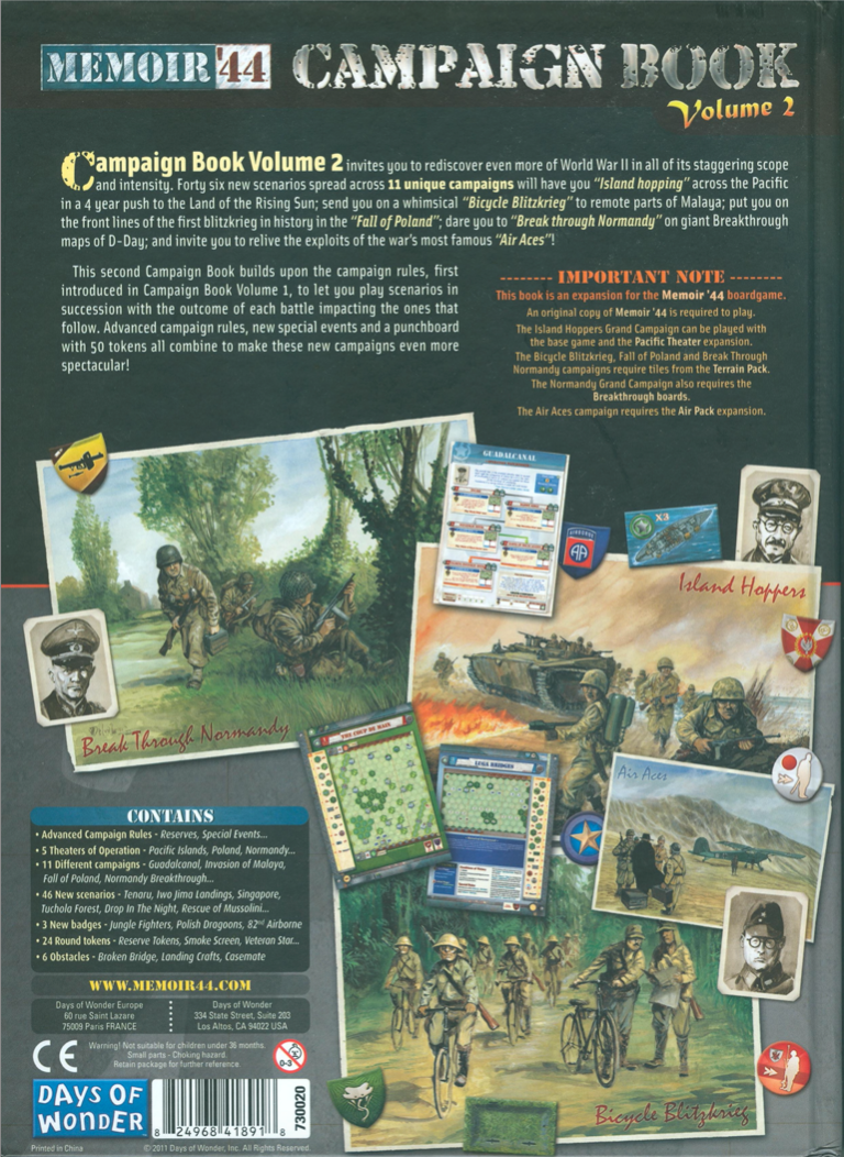 Memoir '44 Campaign Book Vol 2 – Reprint Booklet w/ Waterproof Cover