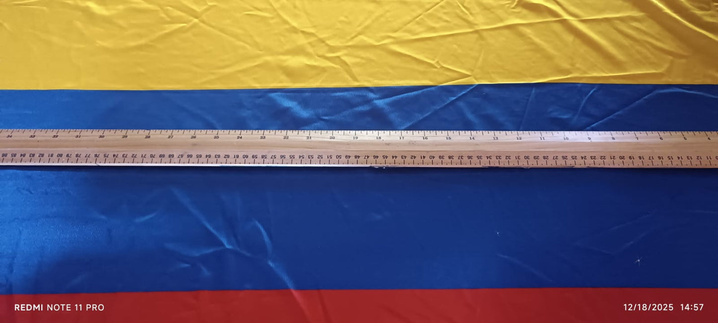 Vintage 1975 Colombian Silk Flag Colombia Antique 47x40 Inch Large Collectible