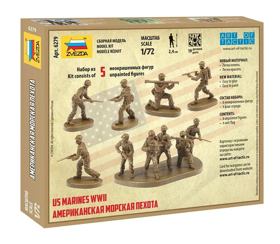 Zvezda 6279 1/72 USMC WWII US Marine Infantry Squad 🇺🇸 Plastic Kit NEW IN BOX
