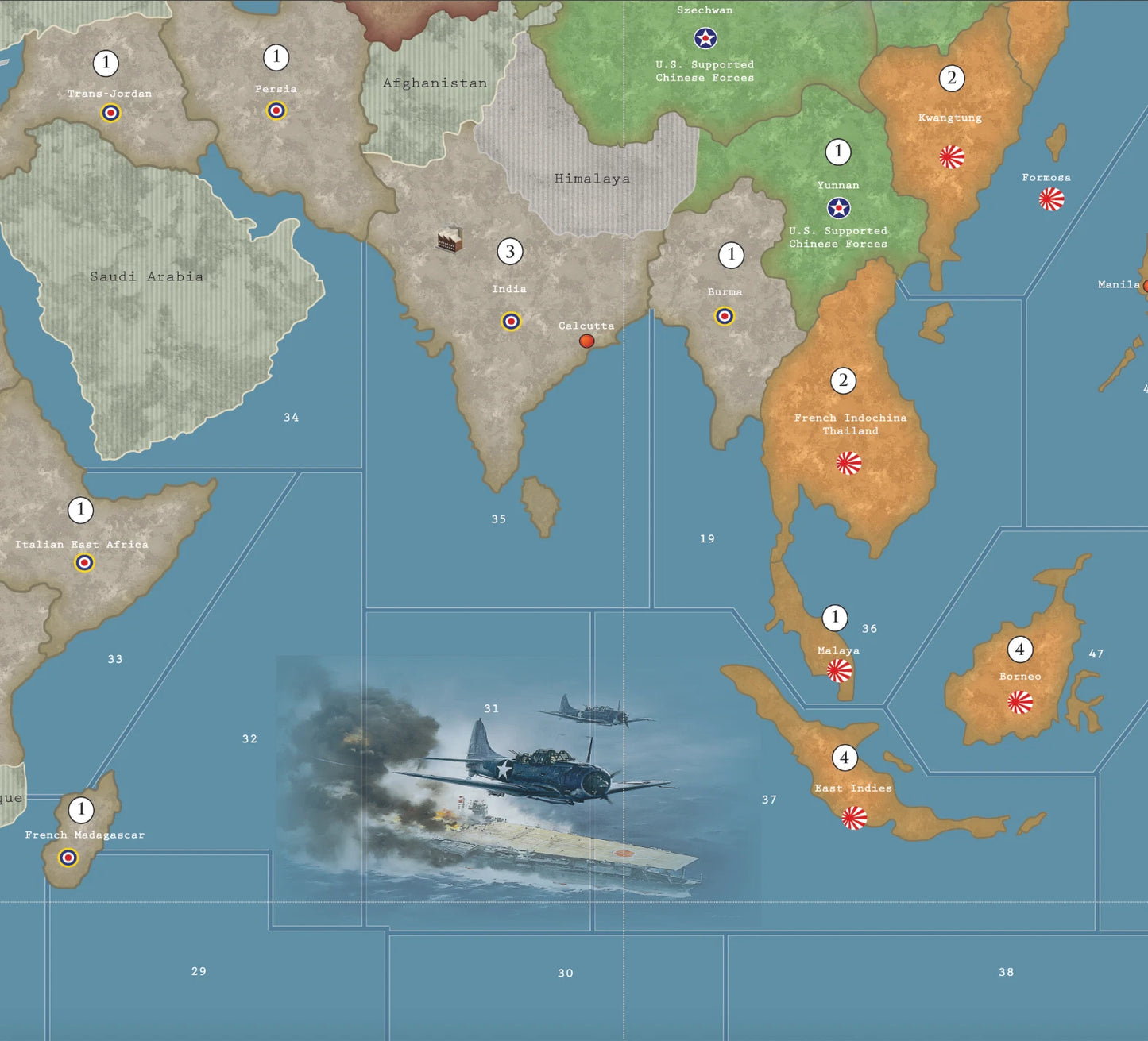 Axis & Allies 1942 Second Edition 100% Waterproof 34.32" x 60" DELUXE VINYL MAT