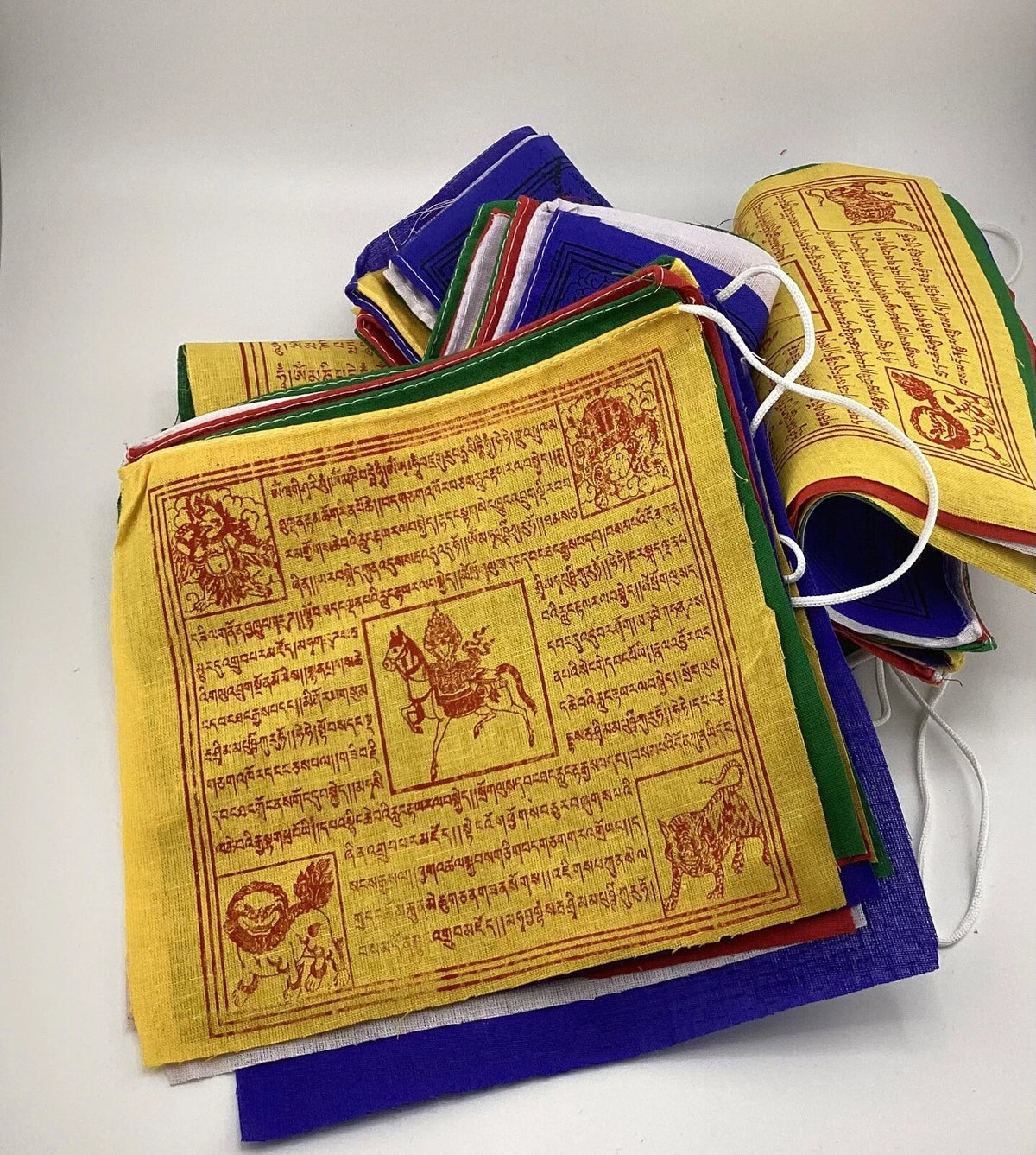 Tibetan Prayer Flags – 100% Cotton 50 Flags Pack (7x8 inches each) – Windhorse Blessings