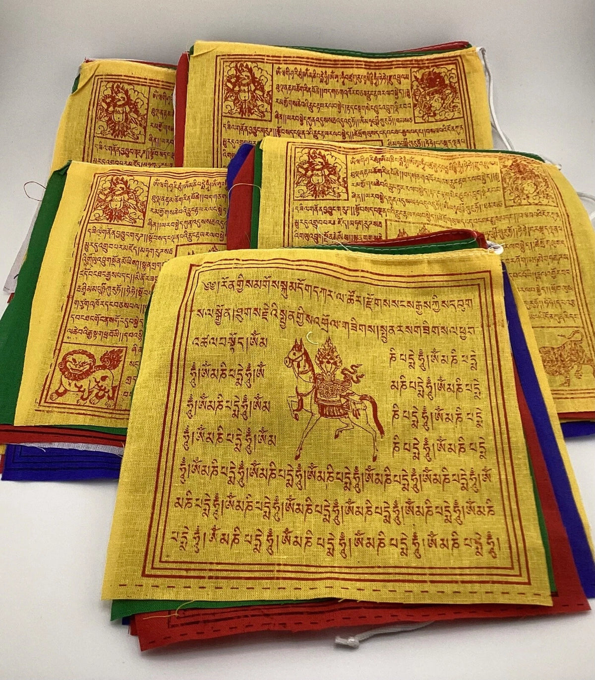 Tibetan Prayer Flags – 100% Cotton 50 Flags Pack (7x8 inches each) – Windhorse Blessings