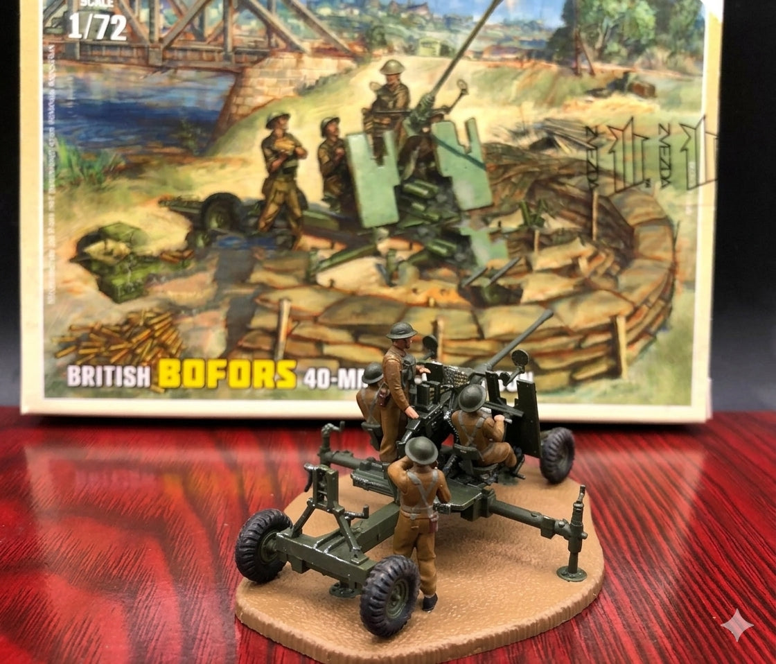 Zvezda 6170 Bofors 40mm AA Gun Mk 1/2 with Crew – 1:72 WWII Model Kit