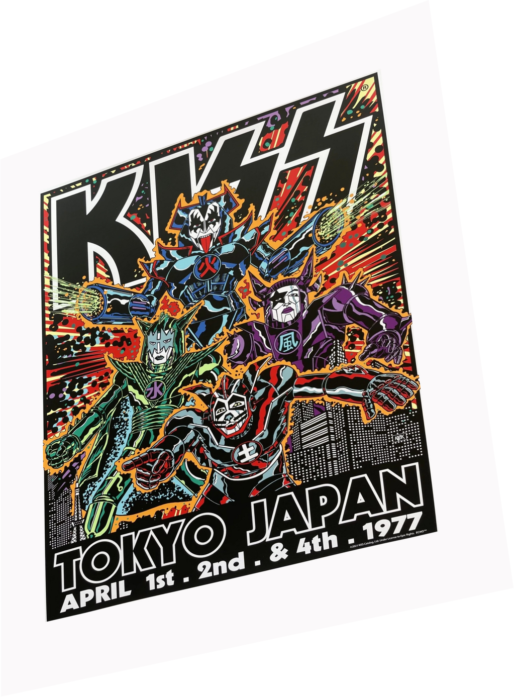 KISS Concert Poster Japan 1977 by Frank Kozik – WATERPROOF 36"x48" Rock Art ACE FREHLEY