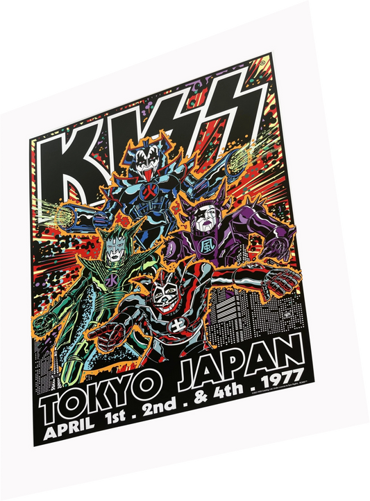 KISS Concert Poster Japan 1977 by Frank Kozik – WATERPROOF 36"x48" Rock Art ACE FREHLEY