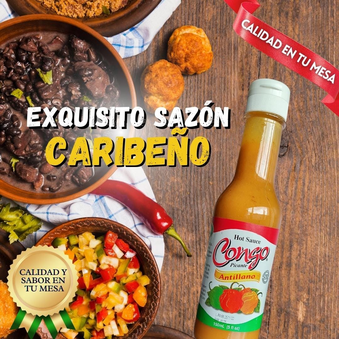 CONGO PICANTE ANTILLANO HOT SAUCE DE PANAMÁ – 5oz (150ml)  Authentic Panamanian Caribbean Hot Sauce