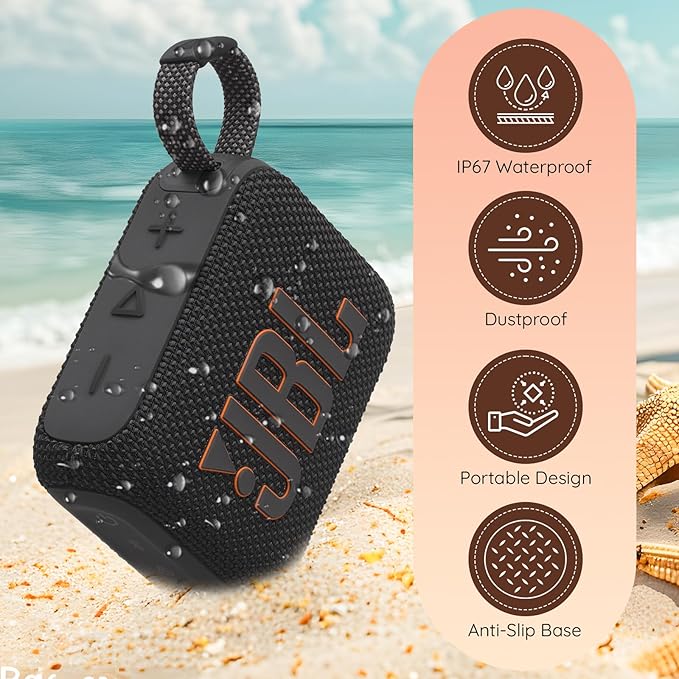 JBL Go 4 Portable Bluetooth Speaker – Waterproof, Dustproof, Ultra-Compact – Squad Edition (military camouflage)