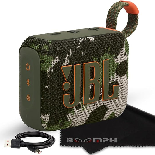 JBL Go 4 Portable Bluetooth Speaker – Waterproof, Dustproof, Ultra-Compact – Squad Edition (military camouflage)
