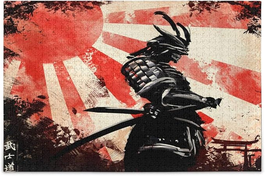🇯🇵 Japanese Samurai & Rising Sun Flag 1000pc Jigsaw Puzzle | Hinomaru Japan 🏣