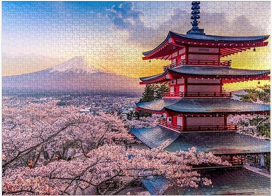 MyPUZZLE Mount Fuji & Chureito Pagoda at Sunset 1000 Piece Jigsaw Puzzle JAPAN
