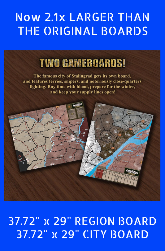 Axis & Allies Stalingrad DELUXE VINYL MAP SET 2.1x Larger Than Original Boards