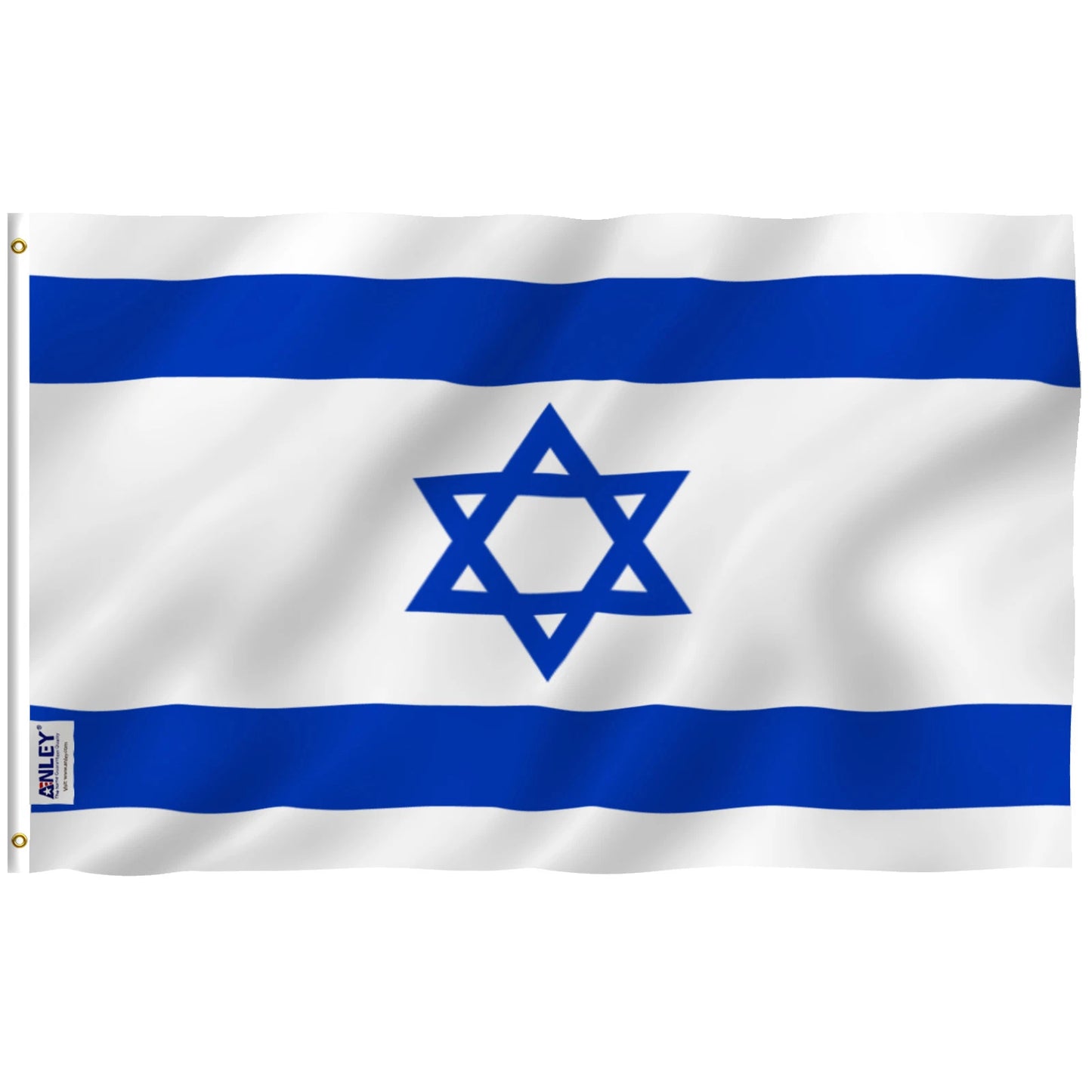 FLAG Anley Fly Breeze 3×5 ft Israel Flag – Israeli National Flag  Lightweight Polyester | Fade-Resistant | Brass Grommets | Double-Stitched