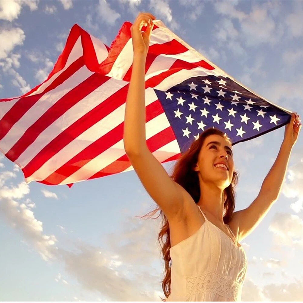 FLAG Anley Fly Breeze 3×5 ft American Flag – USA Flag  Lightweight Polyester | UV Fade Resistant | Brass Grommets | Double-Stitched