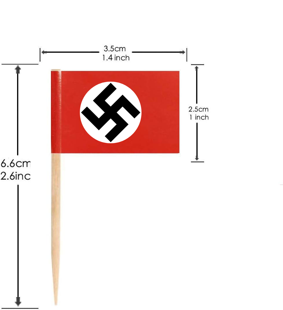 WWII Germany 1935–1945 Historical Toothpick Flags – Handmade Replica WITH CROSS