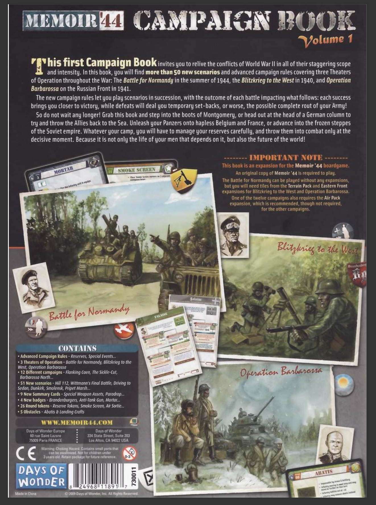 Memoir '44 Campaign Book Vol 1 – Reprint Booklet w/ Waterproof Cover