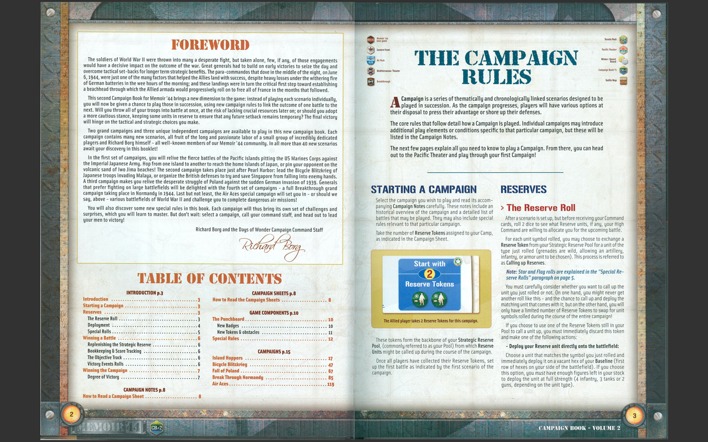 Memoir '44 Campaign Book Vol 2 – Reprint Booklet w/ Waterproof Cover