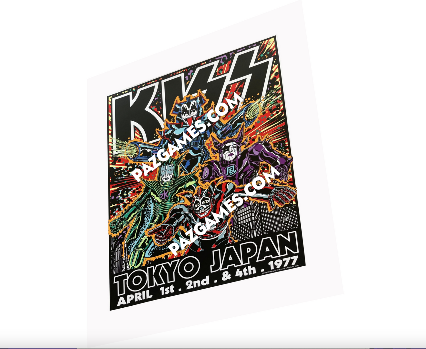 KISS Concert Poster Japan 1977 by Frank Kozik – WATERPROOF 36"x48" Rock Art ACE FREHLEY