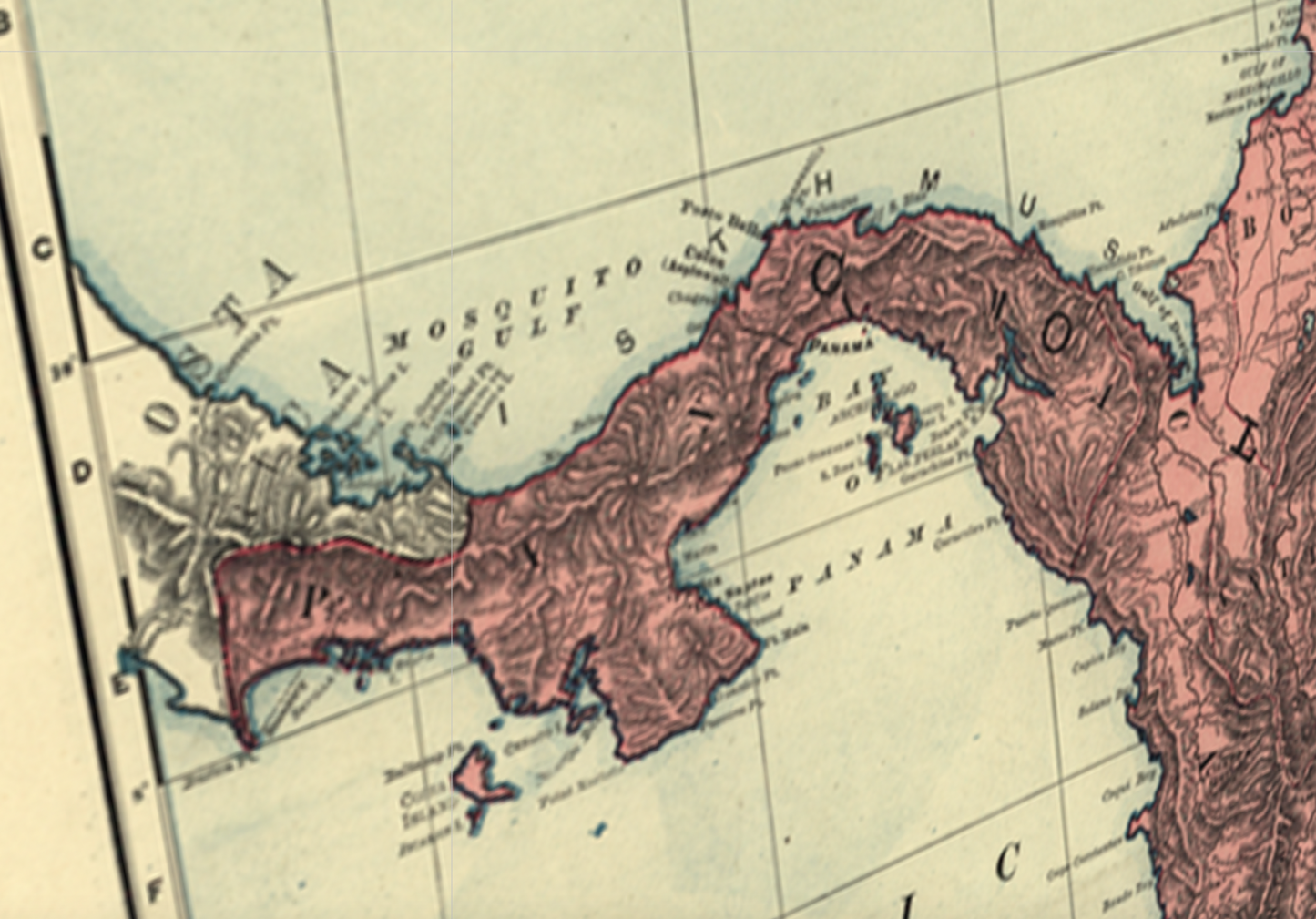 Vintage 1898 Rand McNally Map Colombia & Venezuela | WATERPROOF DELUXE VINYL REP