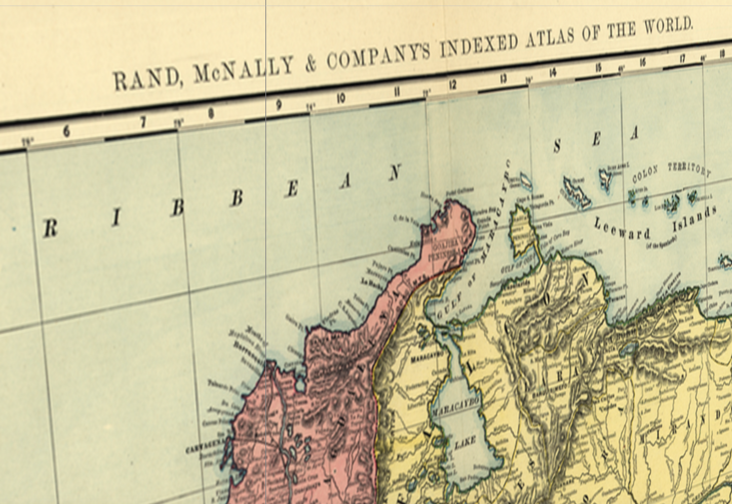 Vintage 1898 Rand McNally Map Colombia & Venezuela | WATERPROOF DELUXE VINYL REP