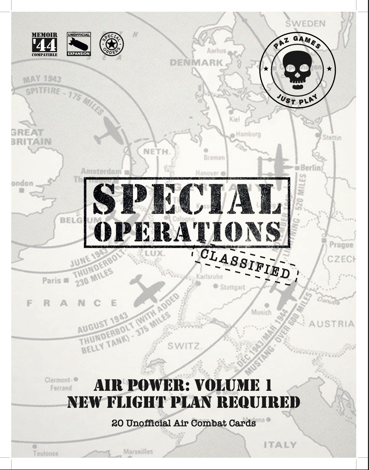 MEMOIR 44 PRINT & PLAY EXPANSION NEW FLIGHT PLAN: AIR POWER – SPECIAL OPERATIONS (VOLUME 01)  Set of 21 Air Power Combat Cards