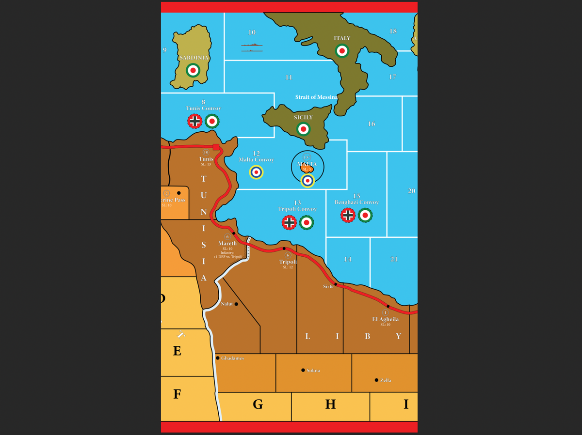 Axis & Allies North Africa Deluxe Vinyl Map – Double Size 100" x 40" (254 cm x 102 cm) – 100% Larger Than Standard - NOW SHIPPING