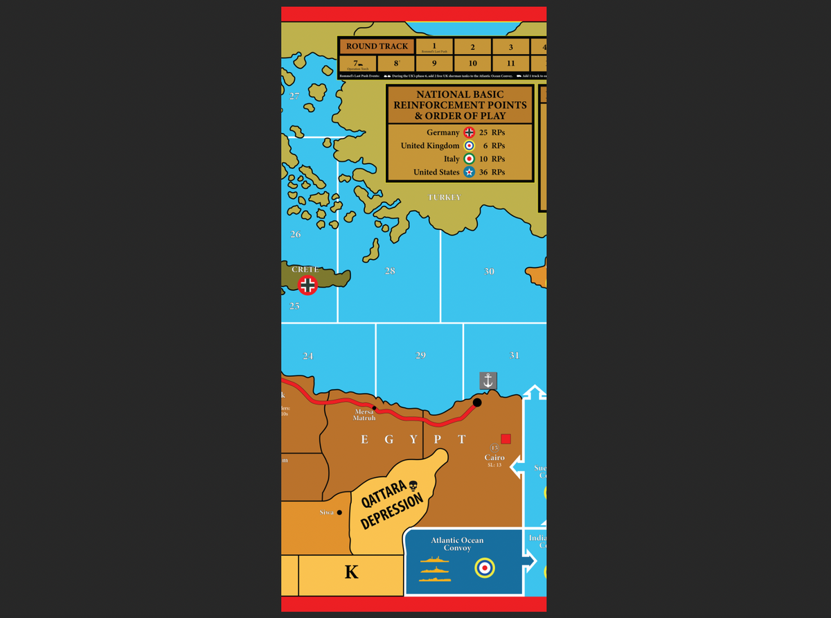 Axis & Allies North Africa Deluxe Vinyl Map – Double Size 100" x 40" (254 cm x 102 cm) – 100% Larger Than Standard - NOW SHIPPING