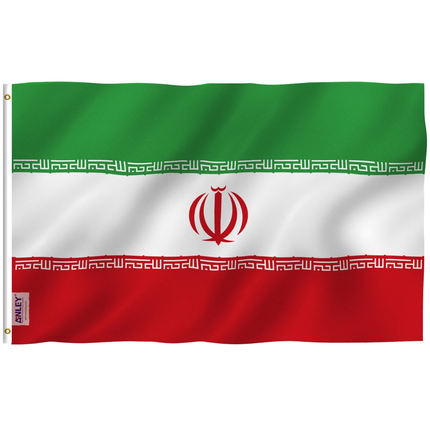 FLAG Anley Fly Breeze 3×5 ft Iran Flag – Islamic Republic of Iran  Lightweight Polyester | Vivid Colors | Brass Grommets | Fade-Resistant