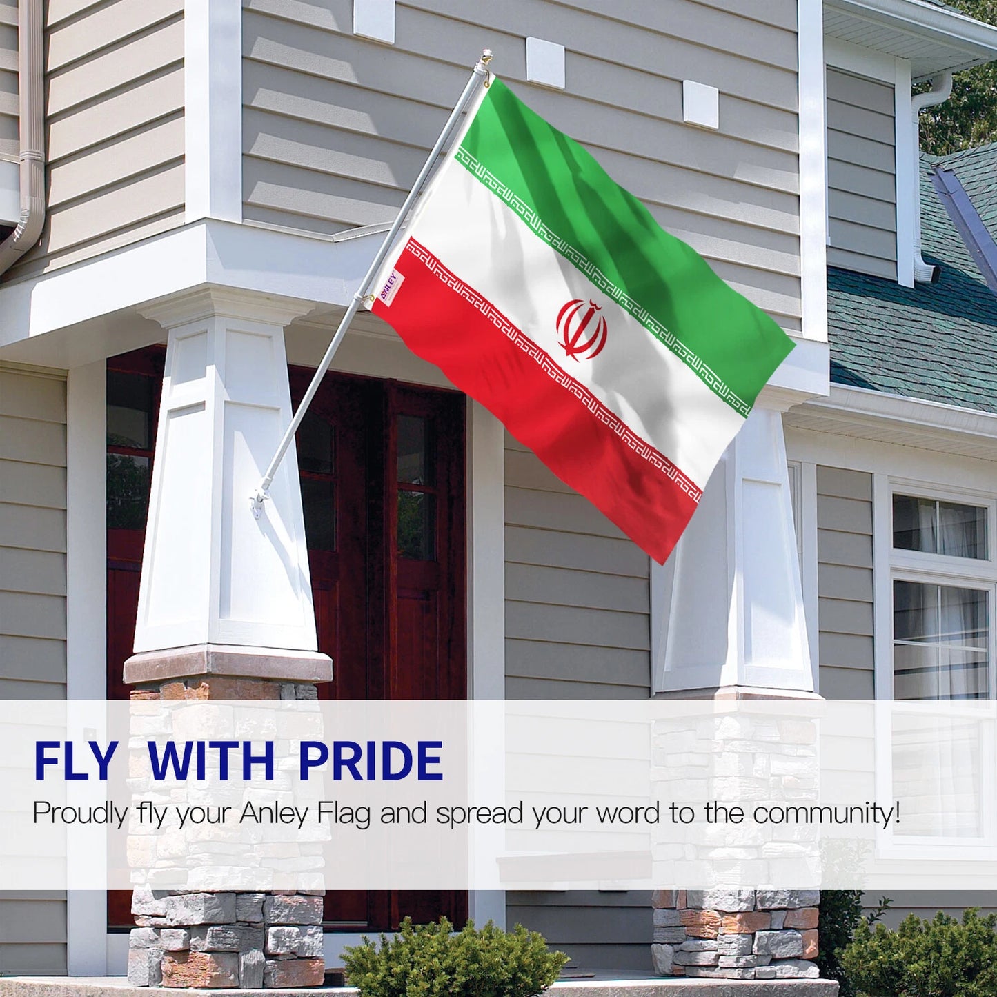 FLAG Anley Fly Breeze 3×5 ft Iran Flag – Islamic Republic of Iran  Lightweight Polyester | Vivid Colors | Brass Grommets | Fade-Resistant