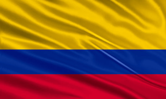 Vintage 1975 Colombian Silk Flag Colombia Antique 47x40 Inch Large Collectible
