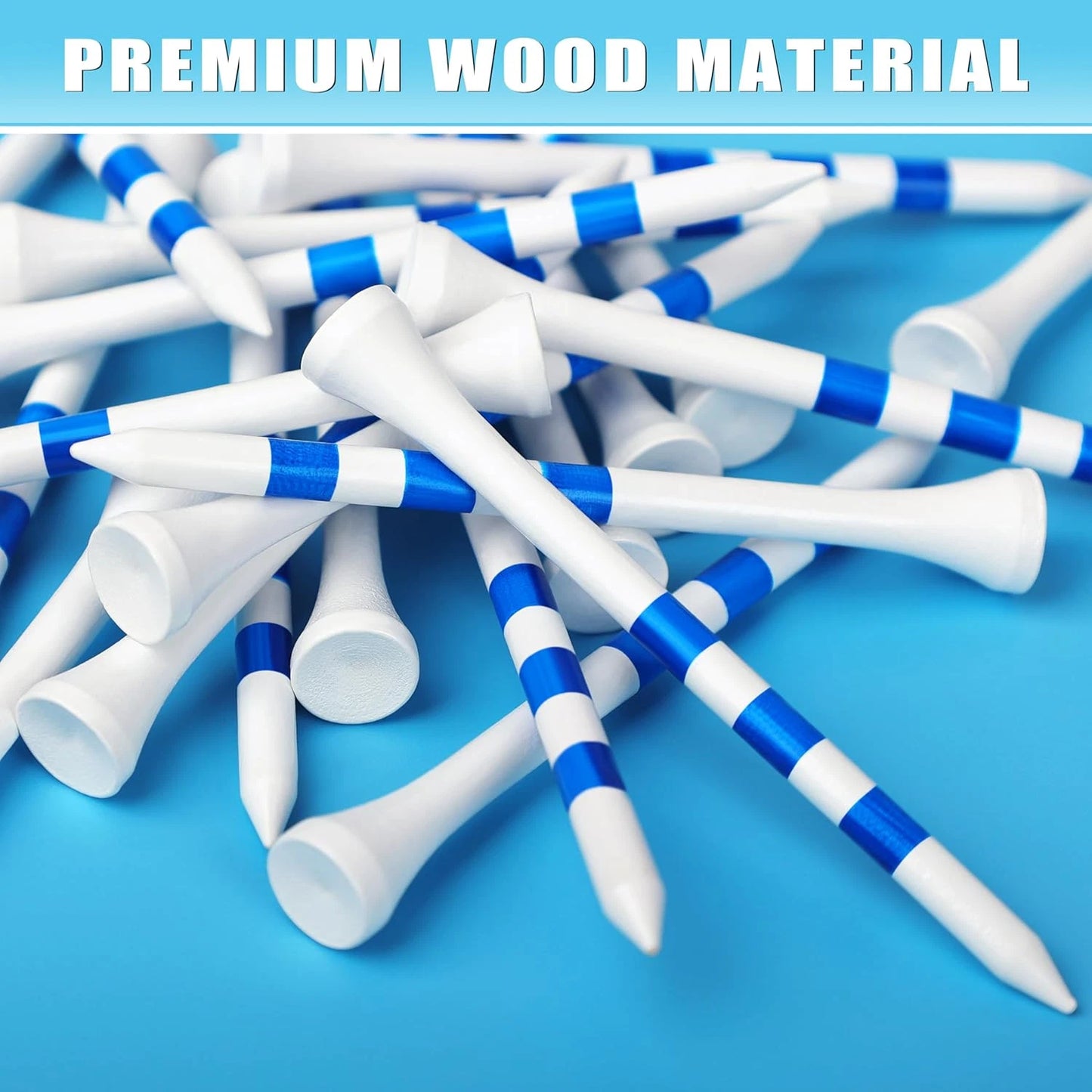 CHAMPKEY Premium Wood Golf Tees – 3-1/4" – 200 Count – 3-Line Marking System