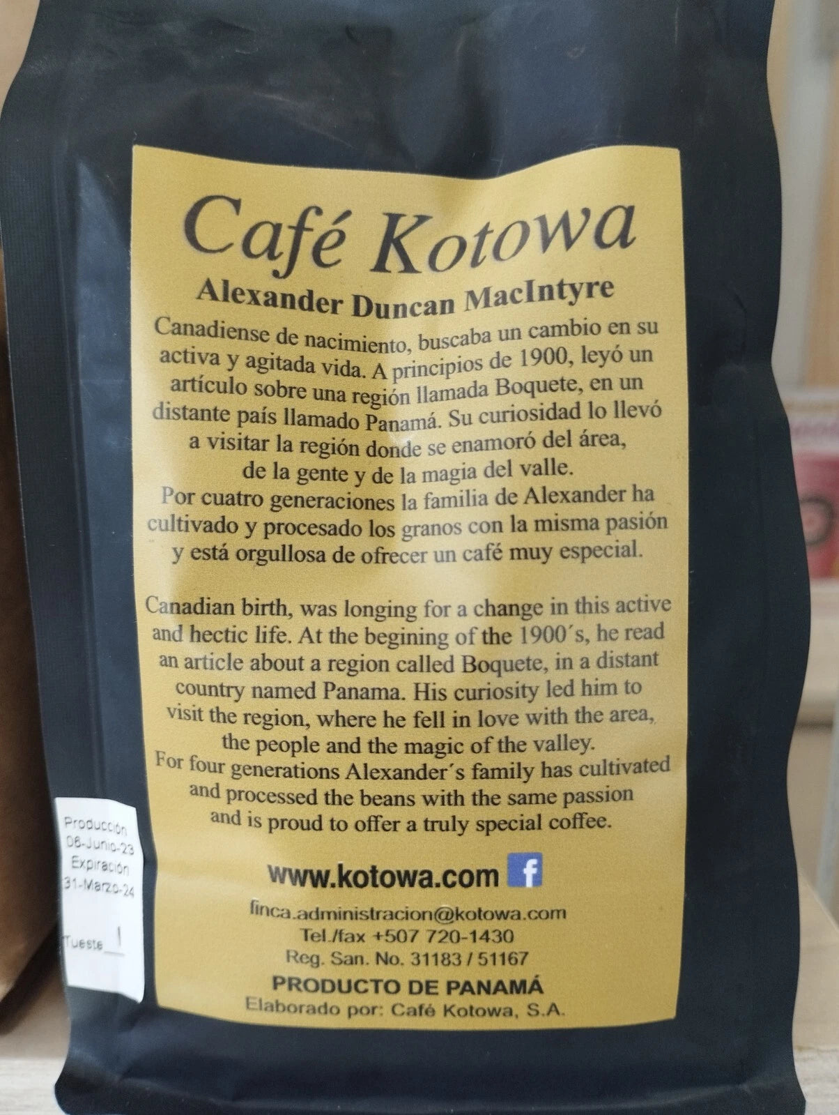GESHA Kotowa Café – Geisha Las Brujas Natural – Boquete Panamá – Whole Bean 227g