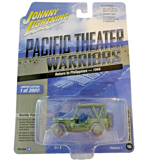 JOHNNY LIGHTNING Pacific Theater Warriors WWII MB Jeep Willys JLML007