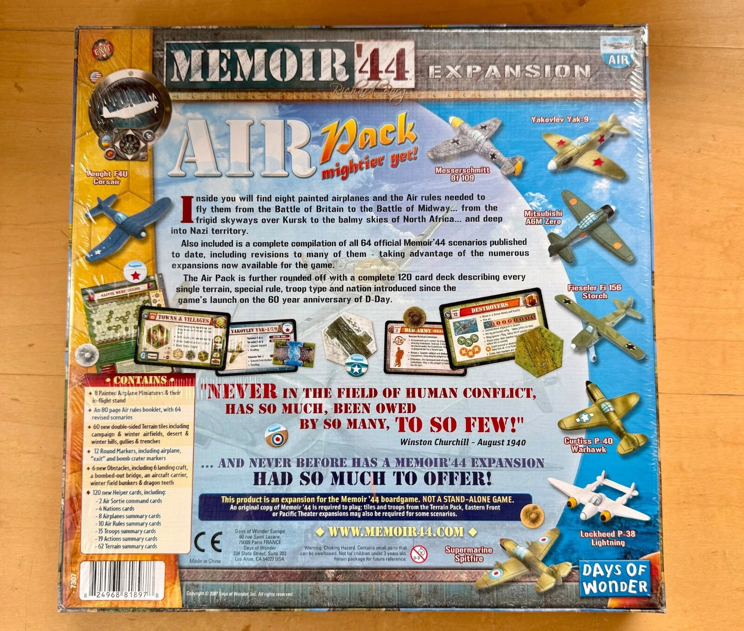 Memoir ’44 AIR PACK Expansion NEW IN SHRINK – 64 Scenarios, 8 Planes, 120 Cards