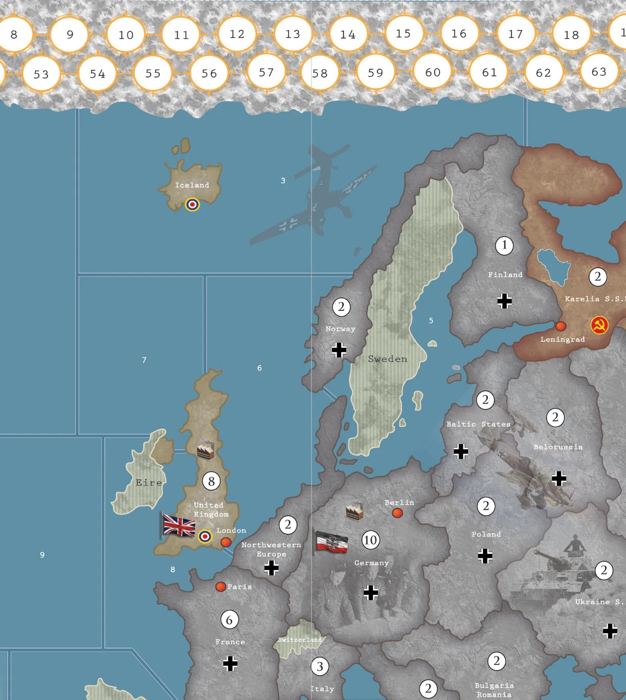 Axis & Allies 1942 Second Edition 100% Waterproof 34.32" x 60" DELUXE VINYL MAT