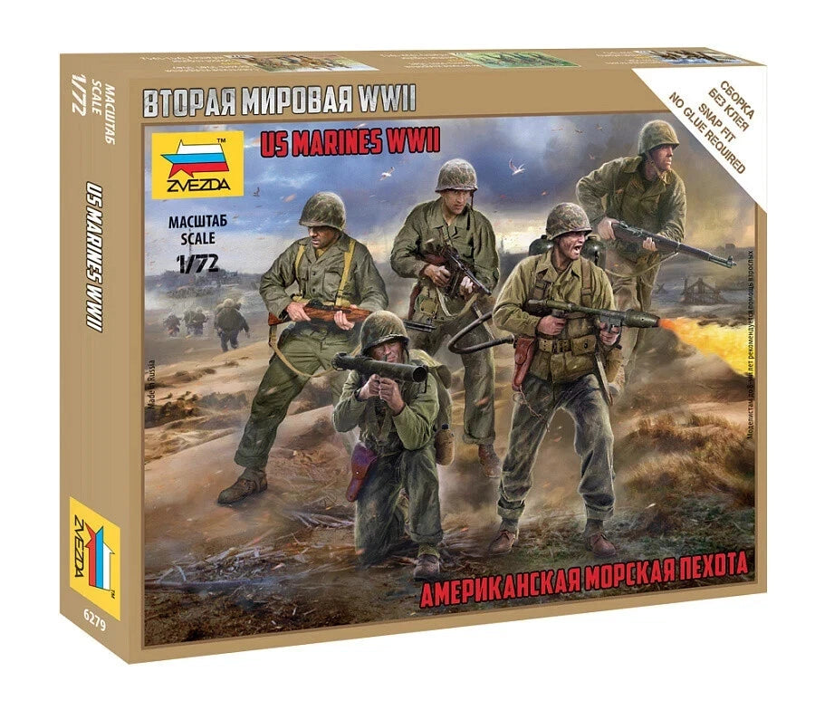 Zvezda 6279 1/72 USMC WWII US Marine Infantry Squad 🇺🇸 Plastic Kit NEW IN BOX