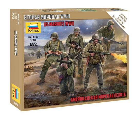 Zvezda 6279 1/72 USMC WWII US Marine Infantry Squad 🇺🇸 Plastic Kit NEW IN BOX