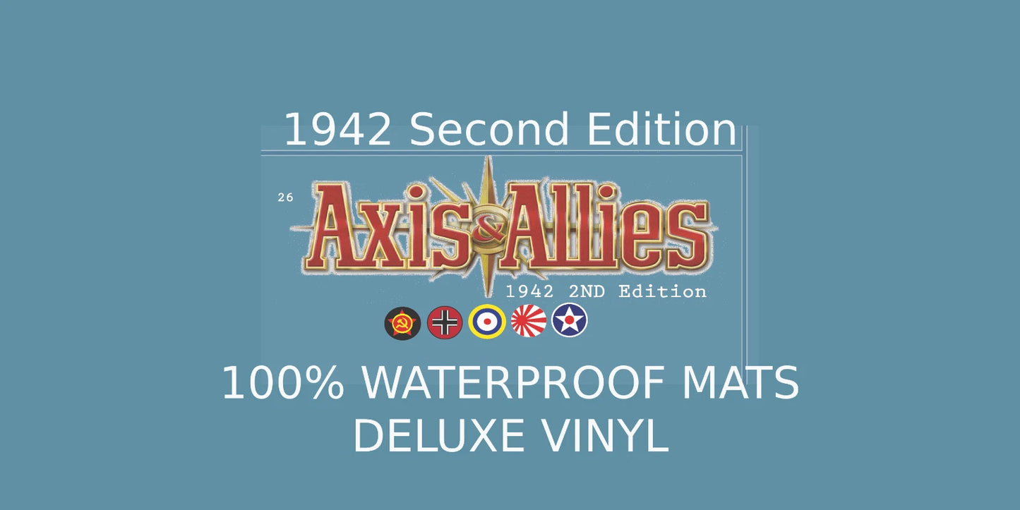 Axis & Allies 1942 Second Edition 100% Waterproof 34.32" x 60" DELUXE VINYL MAT