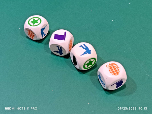 Memoir '44 Dice 🎲 Set of 4 Vintage Wooden Days of Wonder OOP Replacement Parts